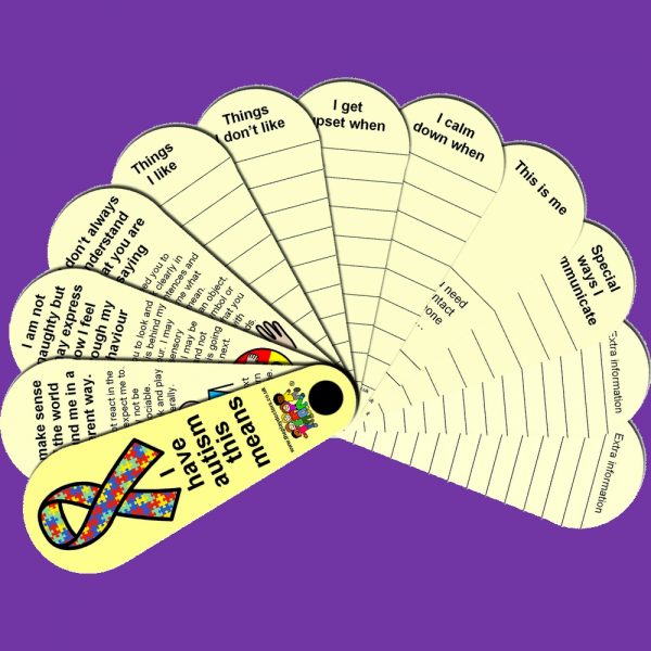 I Have Autism Communication Passport Fan (Including Lanyard)