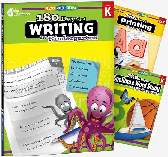 180 Days™: Writing, Spelling, & Printing (Grade K): 3-Book Set