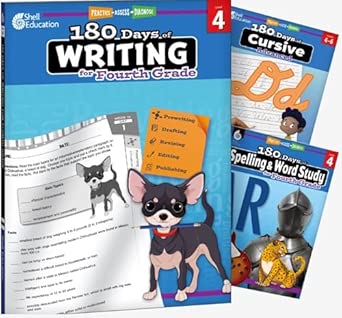 180 Days™: Writing, Spelling, & Cursive (Grade 4): 3-Book Set