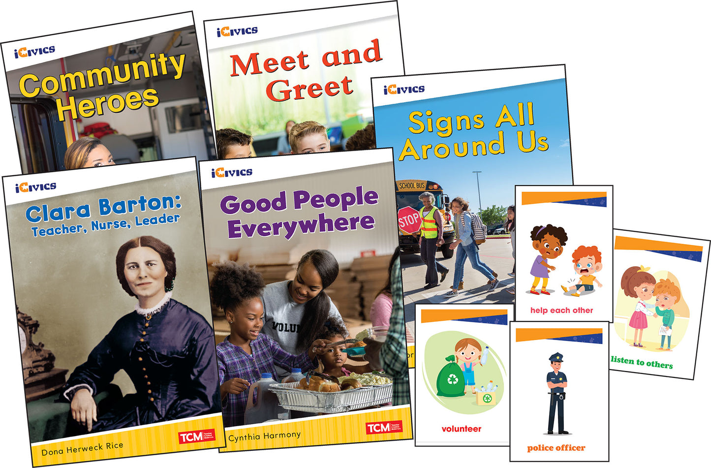 iCivics Grade K: Community & Social Awareness 5-Book Set + Game Cards