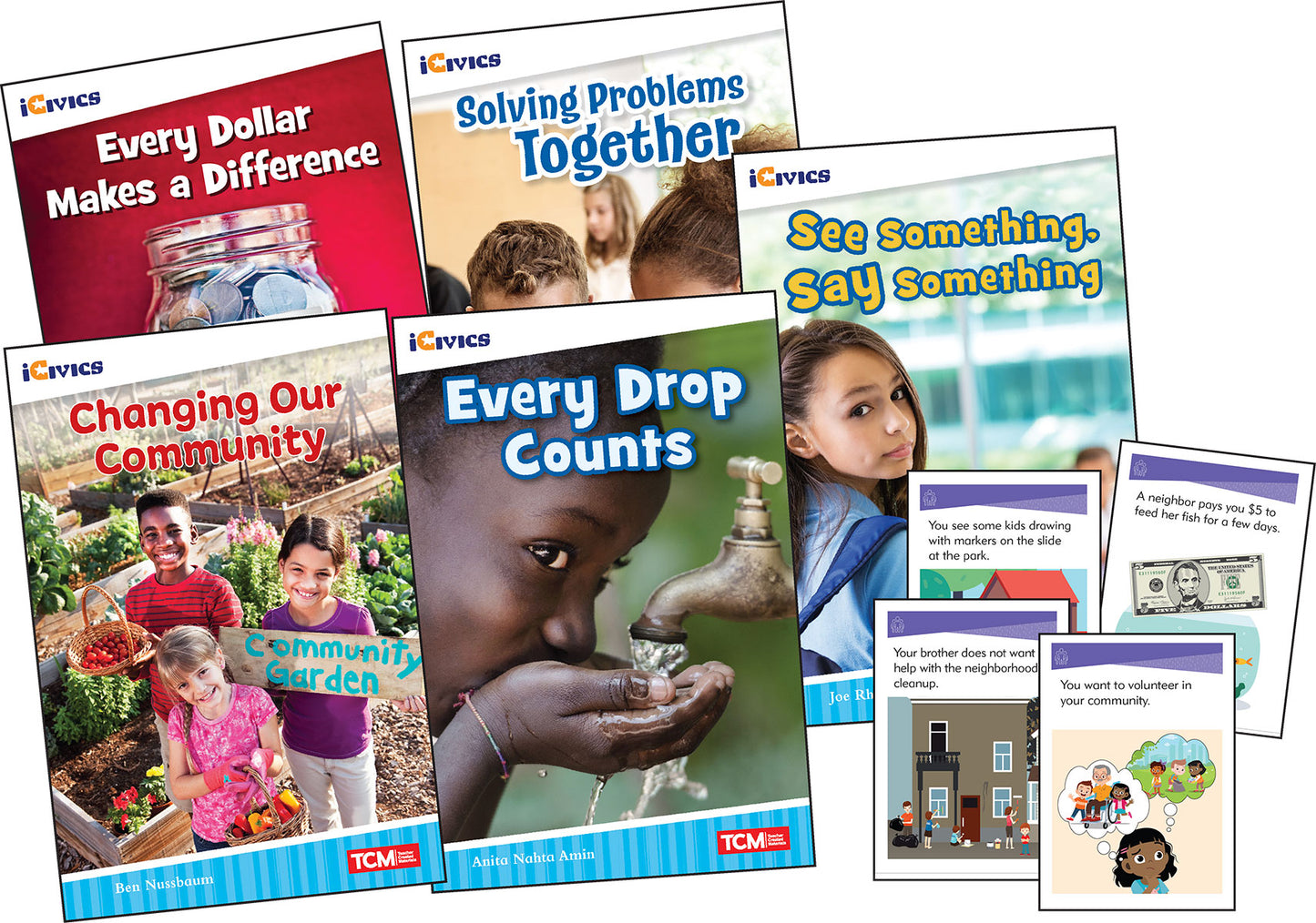 iCivics Grade 2: Community & Social Awareness 5-Book Set + Game Cards