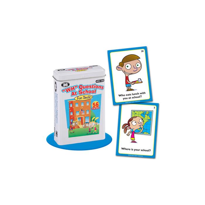 "Wh" Questions At School Fun Deck