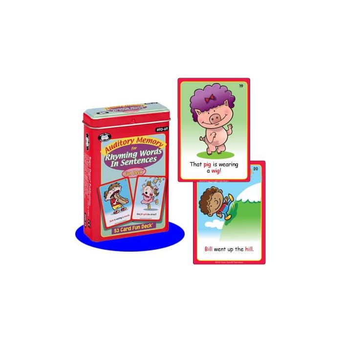 Auditory Memory Rhyming Words Fun Deck