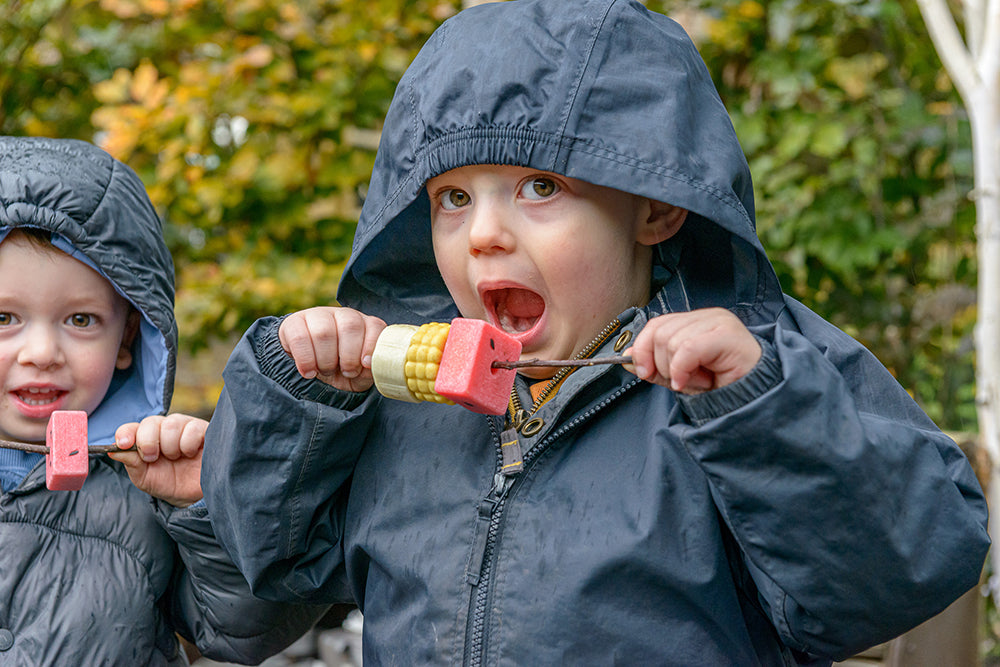 Sensory Play Stones - Threading Kebabs