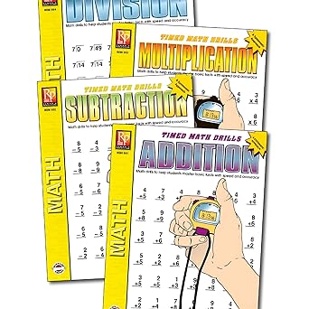 Timed Math Drill 4 Books Set