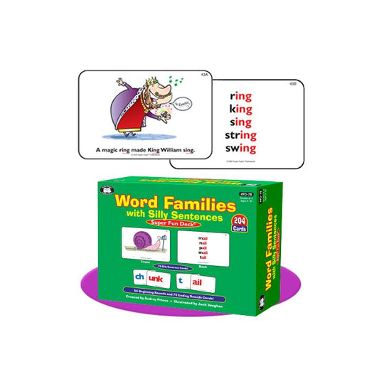 Word Families W/Silly Sentences Fun Deck