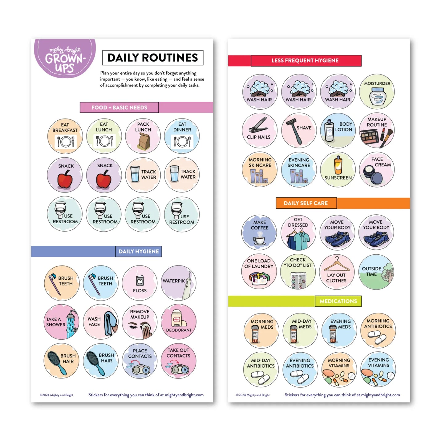 Mighty + Bright Adults Stickers