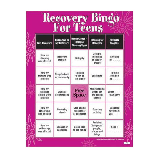 Recovery Bingo for Teens