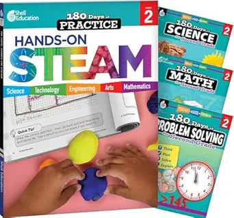 180 Days™: STEAM, Science, Math, & Problem Solving (Grade 2): 4-Book Set