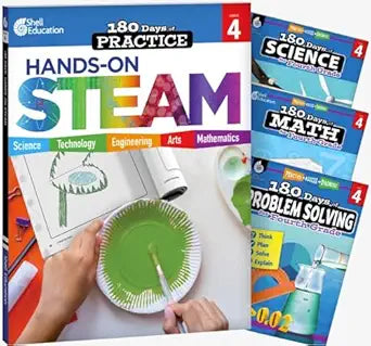 180 Days™: STEAM, Science, Math, & Problem Solving (Grade 4): 4-Book Set