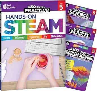 180 Days™: STEAM, Science, Math, & Problem Solving (Grade 5): 4-Book Set