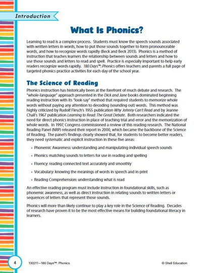 180 Days™: Phonics (Prekindergarten)