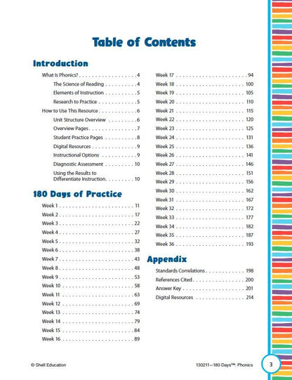180 Days™: Phonics (Prekindergarten)