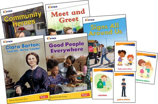 iCivics Grade K: Community & Social Awareness 5-Book Set + Game Cards