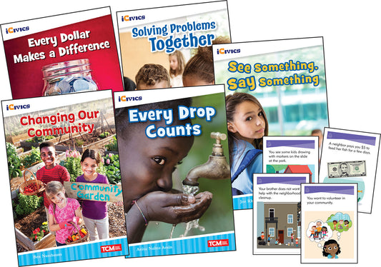 iCivics Grade 2: Community & Social Awareness 5-Book Set + Game Cards