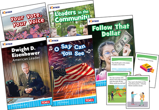 iCivics Grade 2: Leadership & Responsibility 5-Book Set + Game Cards