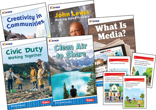 iCivics Grade 3: Community & Social Awareness 5-Book Set + Game Cards