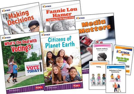 iCivics Grade 4: Community & Social Awareness 5-Book Set + Game Cards