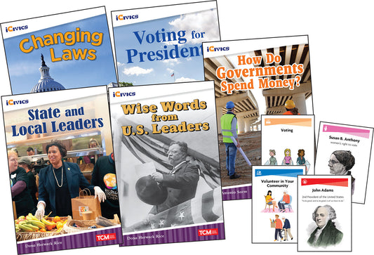 iCivics Grade 4: Leadership & Responsibility 5-Book Set + Game Cards