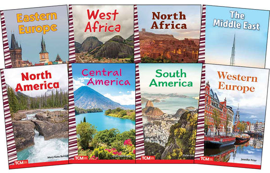 Explore The World:  The Americas, Europe, Africa and The Middle East: Social Studies Readers 8-Book Set