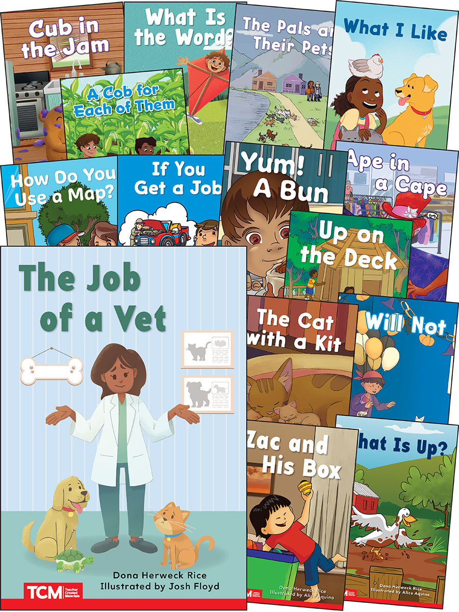 Decodable Books Grade PK-K Set 2: 15-Book Set
