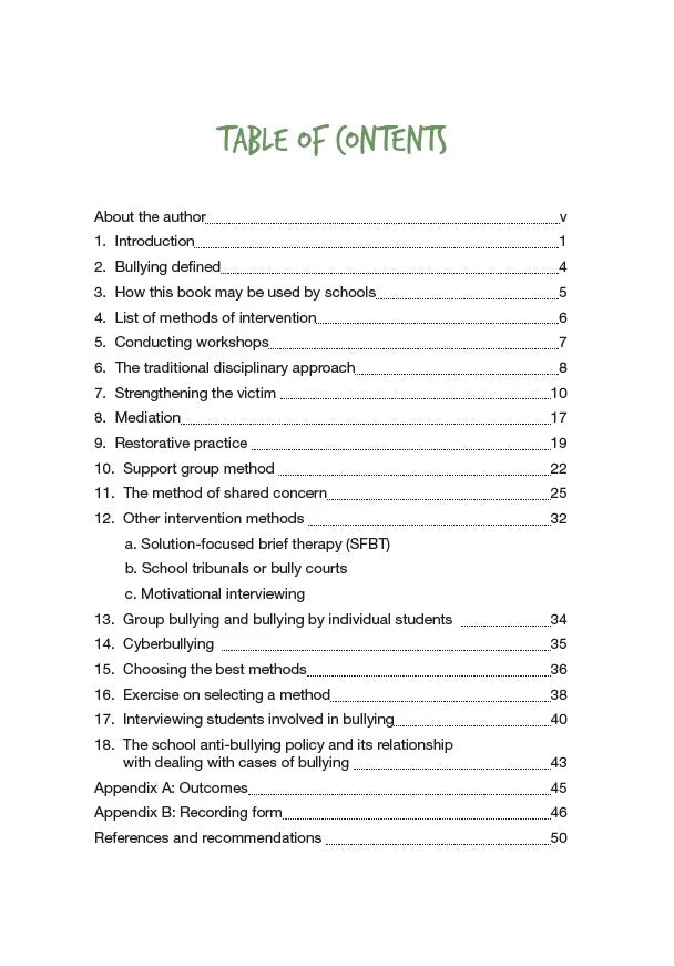 Interventions in Cases of Bullying in Schools