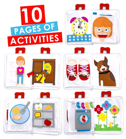 Fabric Activity Quiet Book – My Big Day (Red)