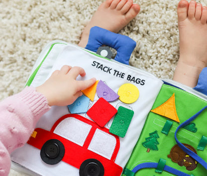 Fabric Activity Quiet Book – Away We Go