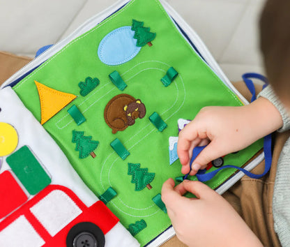 Fabric Activity Quiet Book – Away We Go