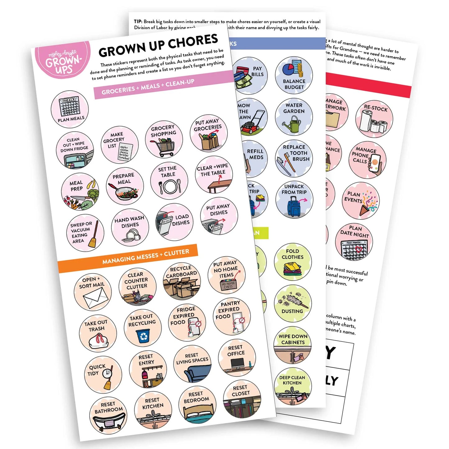 Mighty + Bright Adults Stickers