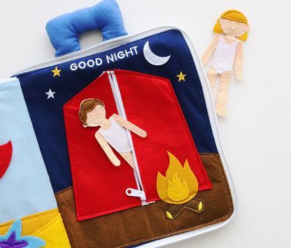 Fabric Activity Quiet Book – Away We Go