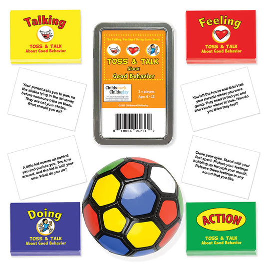 The Talking, Feeling & Doing Good Behavior Toss & Talk Card Game with Ball